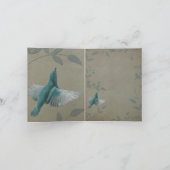 美しいブルーバードの結婚式お礼カード サンキューカード (内部)