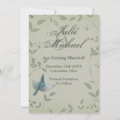 美しいブルーバードの結婚式　保存日付のお知らせ 招待状 (裏面)