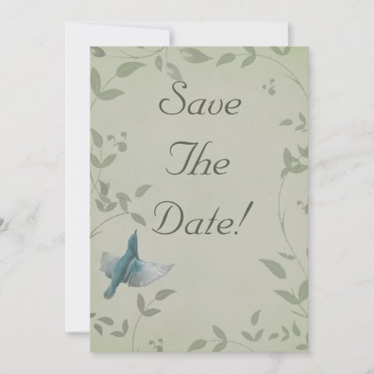 美しいブルーバードの結婚式　Save The Date 招待状 (正面)