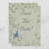 美しいブルーバードの結婚式　Save The Date 招待状 (正面/裏面)