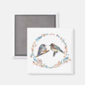 美しいブルーバードカップルの芸術 マグネット (正面/裏面)