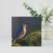 美しいブルーバード悔やみや弔慰カードMatthew 5:4 シーズンカード (スタンド正面)