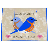 美しいブルーバード：任意の記念日 ラージペーパーバッグ (正面)