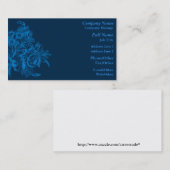 美しいブルーフラワービジネスカードテンプレート 名刺 (正面/裏面)