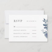 美しいブルーフローラウェディングスプ 出欠カード (正面)