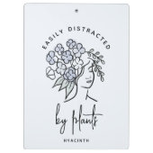 美しいブルーフローラガーデナーパーソナライズされたキュート クリップボード (裏面)