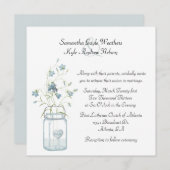 美しいブルーベルとメイソンジャー 結婚式招待状 招待状 (正面/裏面)