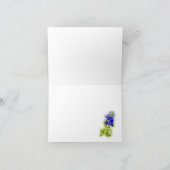 美しいブルーボンネットの花束、モダンなウェディング サンキューカード (内部)