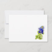 美しいブルーボンネットモダン結婚フローラだ サンキューカード (裏面)