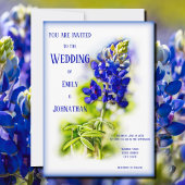 美しいブルーボンネットモダン結婚フローラだ 招待状