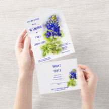 美しいブルーボンネットモダン結婚フローラ