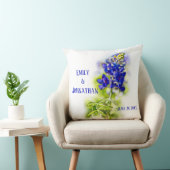 美しいブルーボンネットモダン結婚フローラ クッション (椅子)