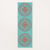 美しいブルーマンダラアート ヨガマット (正面)