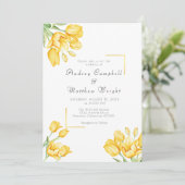 美しいブルーミングイエローチューリップ結婚式招待状 招待状 (スタンド正面)