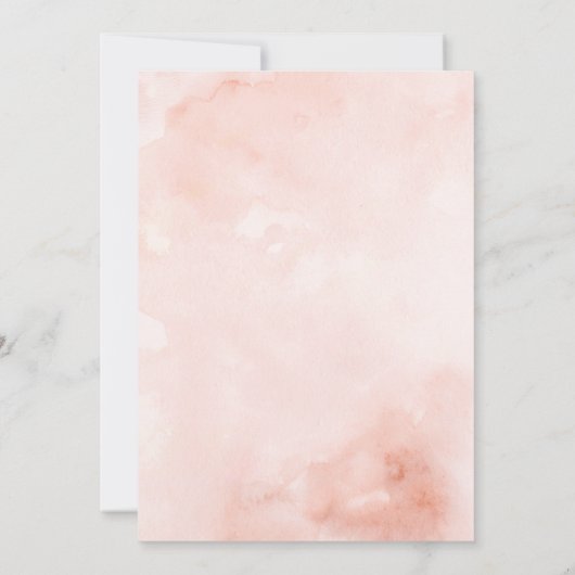 美しいブルーミングホワイト&赤面結婚フローラ 招待状 (裏面)