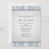 美しいブルーレースの写真キンセアニエラ招待状 招待状 (裏面)