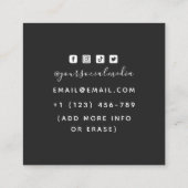 美しいブロガーCeltic Hand Holding Flower魔法 スクエア名刺 (裏面)