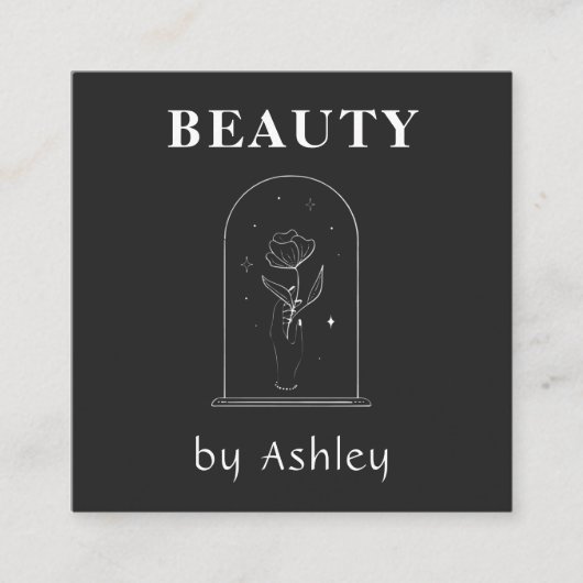 美しいブロガーCeltic Hand Holding Flower魔法 スクエア名刺 (正面)