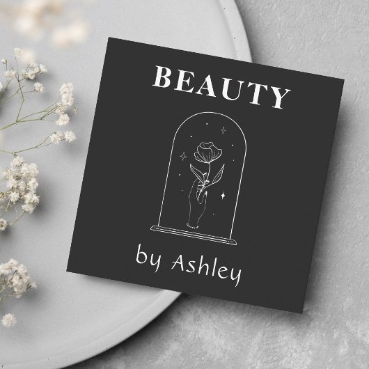 美しいブロガーCeltic Hand Holding Flower魔法 スクエア名刺