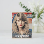 美しいブロンドの女性の投票の民主党首選挙 ポストカード (スタンド正面)