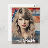 美しいブロンドの女性の投票の民主党首選挙 ポストカード (正面/裏面)