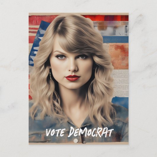 美しいブロンドの女性の投票の民主党首選挙 ポストカード (正面)