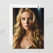 美しいブロンドの女性はがき ポストカード (正面/裏面)