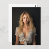 美しいブロンドの女性はがき ポストカード (正面/裏面)