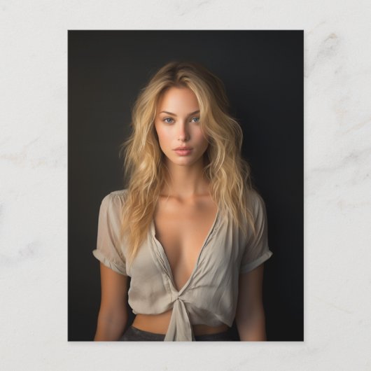 美しいブロンドの女性はがき ポストカード (正面)
