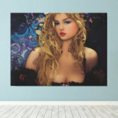 美しいブロンドの女性 キャンバスプリント (インサイチュ (ウッドフロア))