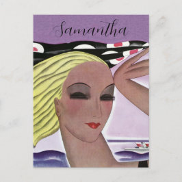 美しいブロンドの女性（パーソナライズ） ポストカード