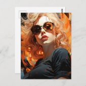 美しいブロンドの女性 ポストカード (正面/裏面)