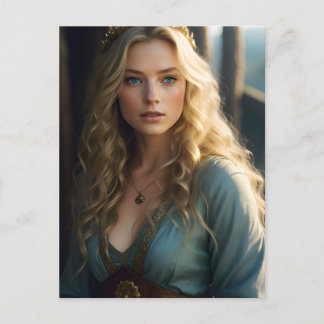 美しいブロンドの女性 ポストカード