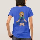 美しいブロンドの女性 ヨガのポーズ蓮 可愛い女性 Tシャツ (裏面)