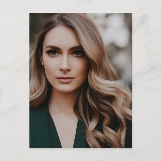 美しいブロンド葉書 ポストカード (正面)