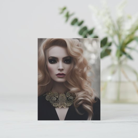 美しいブロンド葉書 ポストカード (スタンド正面)