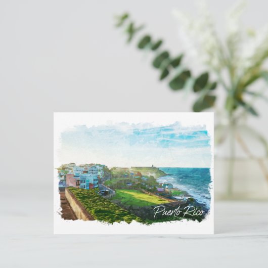美しいプエルトリコの風景旅行 ポストカード (スタンド正面)