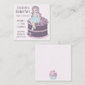 美しいプリンセスオンケーキ誕生日カード エンクロージャーカード (正面/裏面)