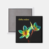 美しいプルメリアの水彩画をモチーフにしたマグネット マグネット (正面/裏面)
