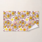 美しいプルメリアの花を白に バスタオルセット (ハンドタオル)