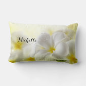 美しいプルメリアの花カスタムの腰枕 ランバークッション (裏面)