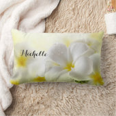 美しいプルメリアの花カスタムの腰枕 ランバークッション (ブランケット)