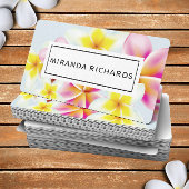 美しいプルメリア花トロピカルアクセント 名刺