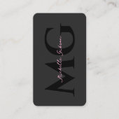 美しいプロフェッショナルエステティックブラックピンクマーケティング 名刺 (正面)