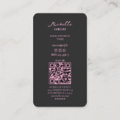 美しいプロフェッショナルエステティックブラックピンクマーケティング 名刺 (裏面)