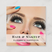美しいプロフェッショナルヘアメイクQRコードフォト スクエア名刺 (正面)