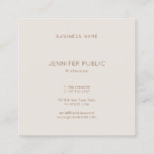 美しいプロフェッショナルモダンデザインプレインラグジュアリー スクエア名刺 (裏面)