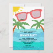 美しいプールパーティー |サマー誕生日 招待状 (正面)