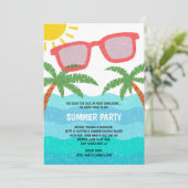 美しいプールパーティー | 夏の誕生日 招待状 (スタンド正面)