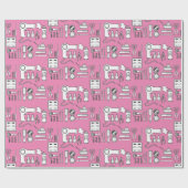 美しいヘアサロンツールカウトピンクホワイト ラッピングペーパー (フラット)